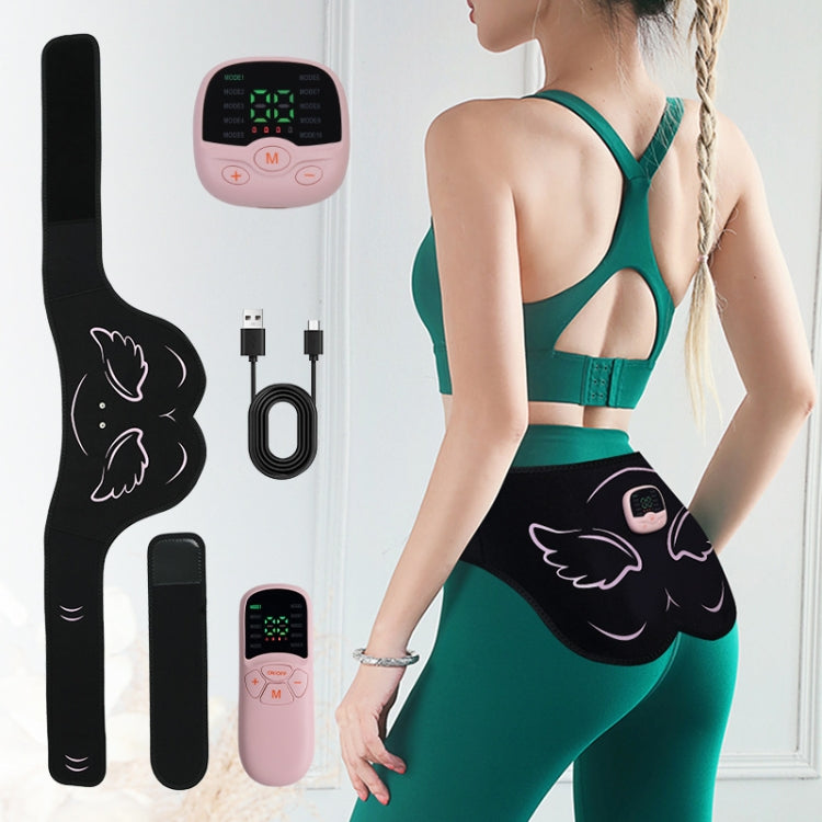 EMS Buttocks Beauty Instrument Buttocks Massage Patch With Remote & Extension Strap Pink