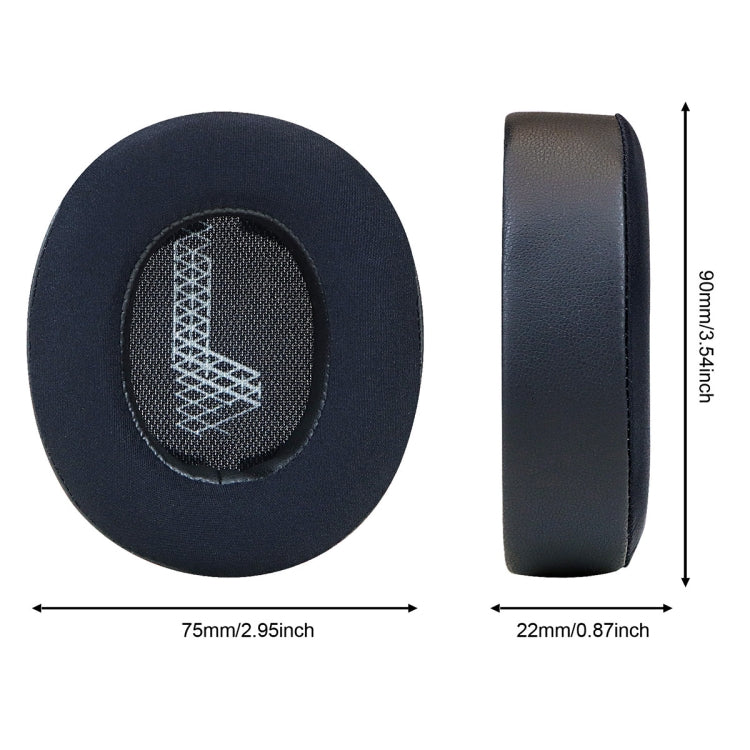 For JBL Live 500BTNC 2pcs Ice Feeling Gel Headphone Cover Sponge Ear Muff Leather Case - Black