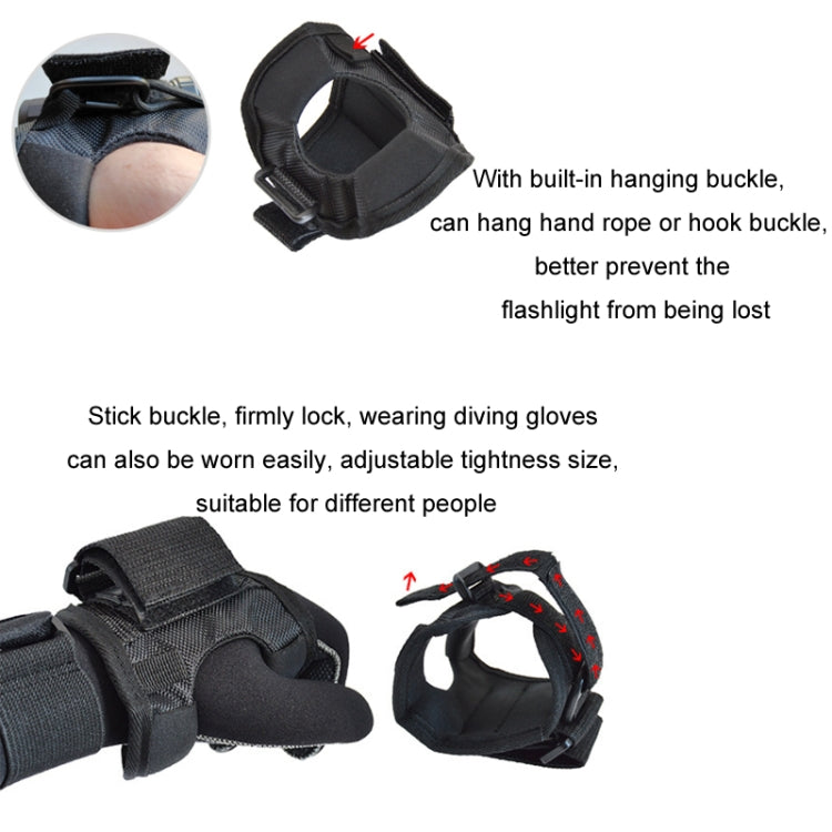 Outdoor Diving Flashlight Non-slip Fixed Wrist Glove - Black