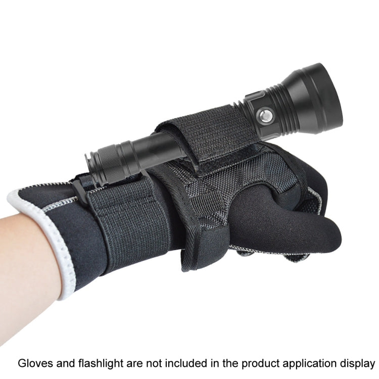 Outdoor Diving Flashlight Non-slip Fixed Wrist Glove - Black