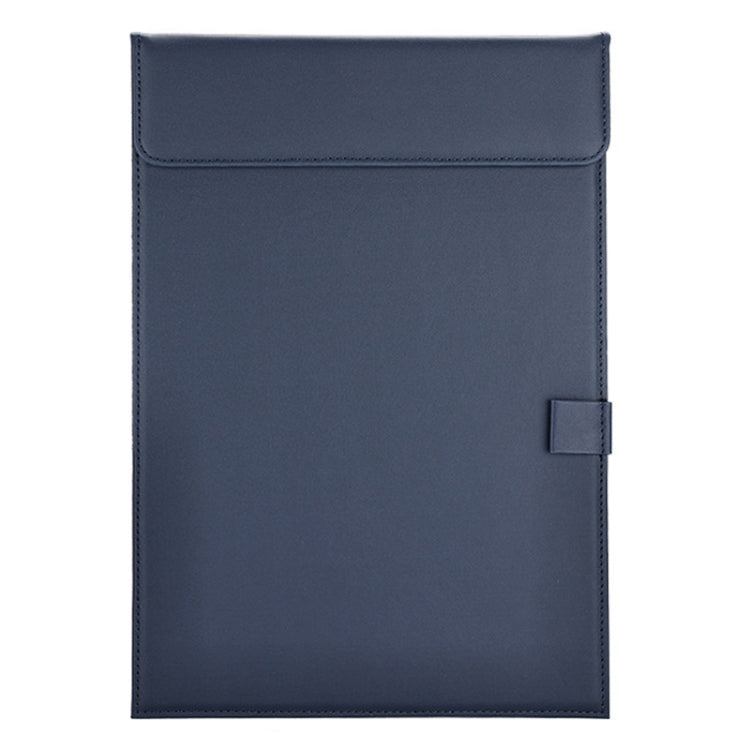 Leather A4 Meeting Clip Pad Business Office Document Clip Board Sticky Note Clip Writing Pad - Blue