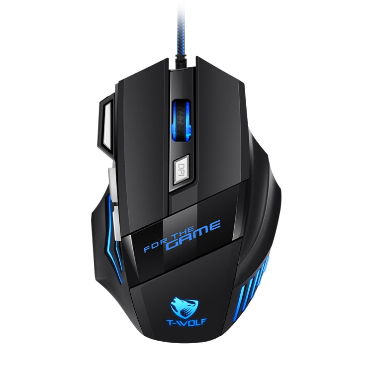 T-WOLF M1 7-keys RGB Atmosphere Light USB Gaming Wired Mouse - Black