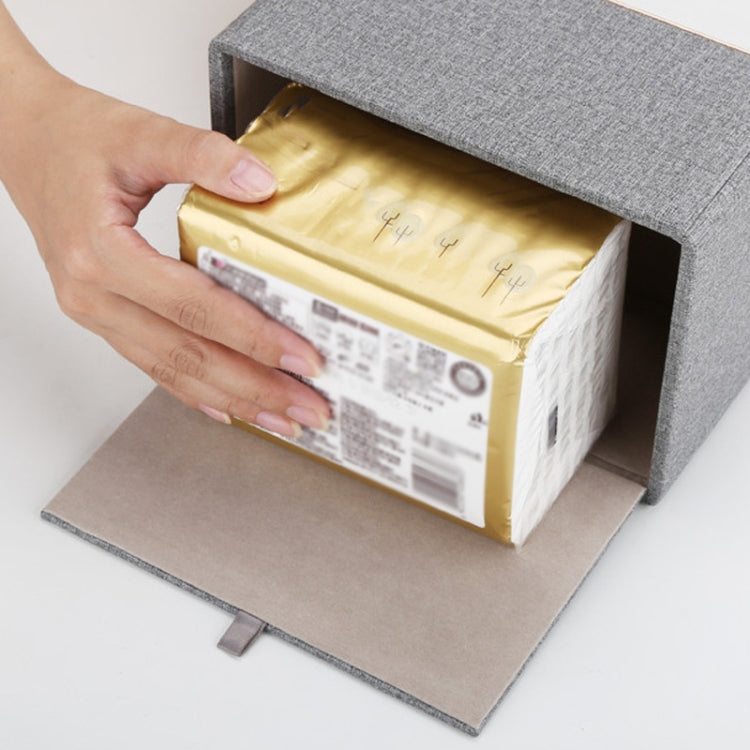 Home Decor Tissue Box Cover Desktop Gold Rim Faux Leather Napkin Holder Toilet Paper Storage Box, Size: Medium