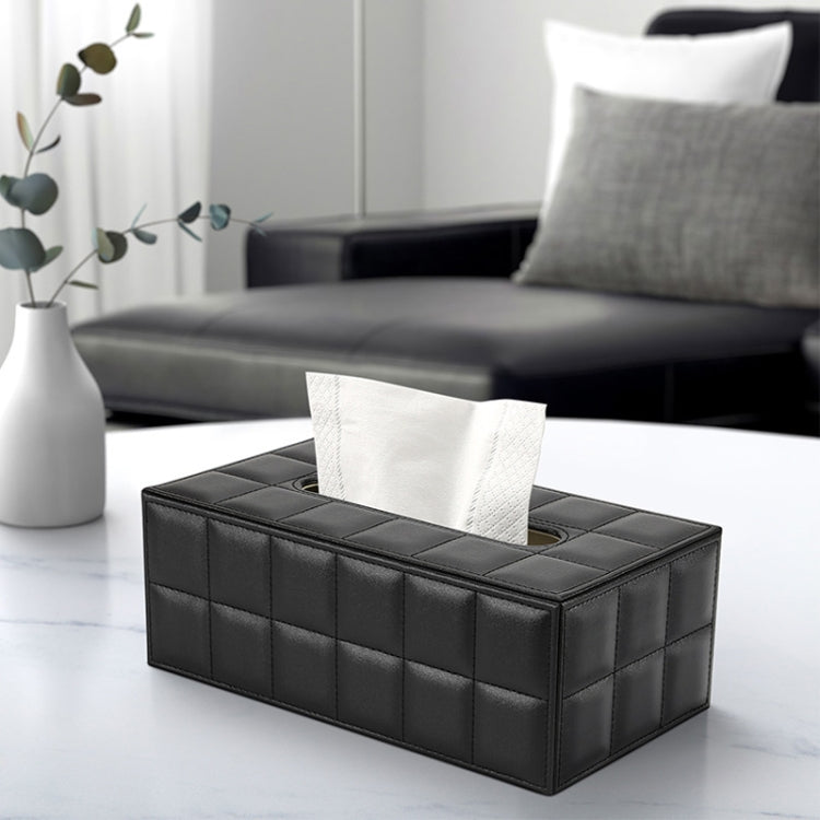 PU Leather Tissue Box Living Room Coffee Table Desktop Paper Holder Car Hotel Tissue Storage Box