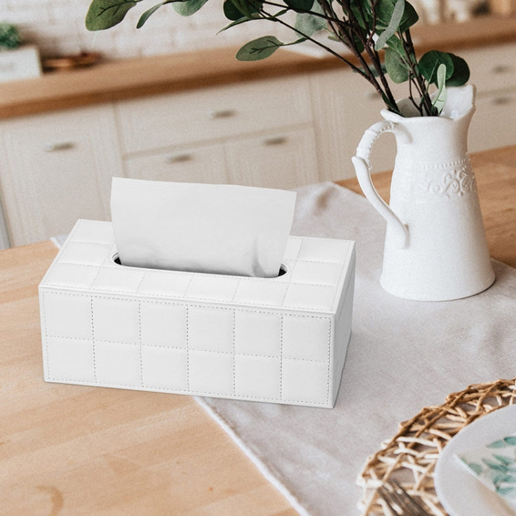 PU Leather Tissue Box Living Room Coffee Table Desktop Paper Holder Car Hotel Tissue Storage Box
