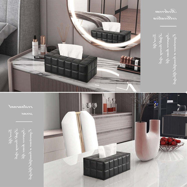 PU Leather Tissue Box Living Room Coffee Table Desktop Paper Holder Car Hotel Tissue Storage Box