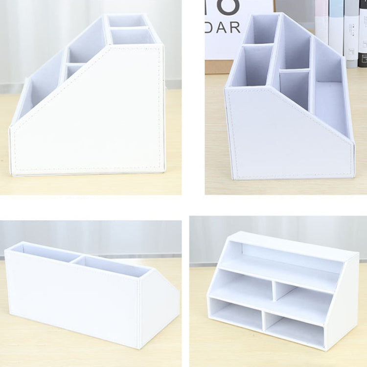 Desktop Stationery Box Multi-functional PU Leather Home Compartment Sundry Organizer Storage Box, Size: 24x13.5x12cm