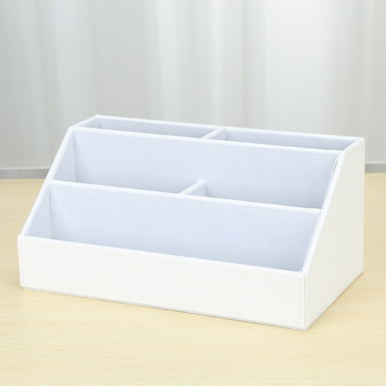 Desktop Stationery Box Multi-functional PU Leather Home Compartment Sundry Organizer Storage Box, Size: 24x13.5x12cm
