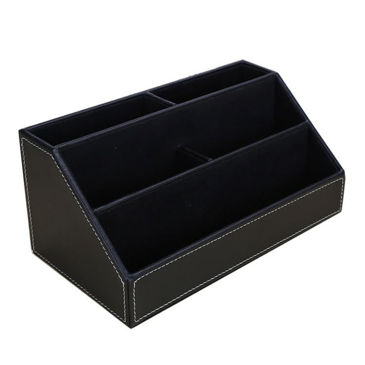 Desktop Stationery Box Multi-functional PU Leather Home Compartment Sundry Organizer Storage Box, Size: 24x13.5x12cm