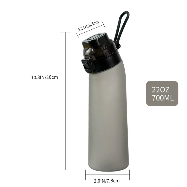 700ml Sports Water Bottle Tritan BPA Free Fruit Scent Water Cup With 8 Fragrance Rings - Black