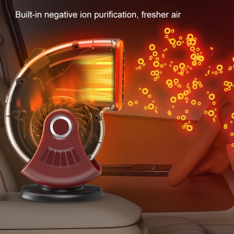 Portable Car Heater Small Fan Defogger, Color: 24V Red