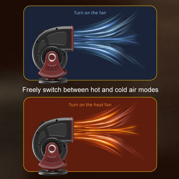 Portable Car Heater Small Fan Defogger, Color: 12V Red