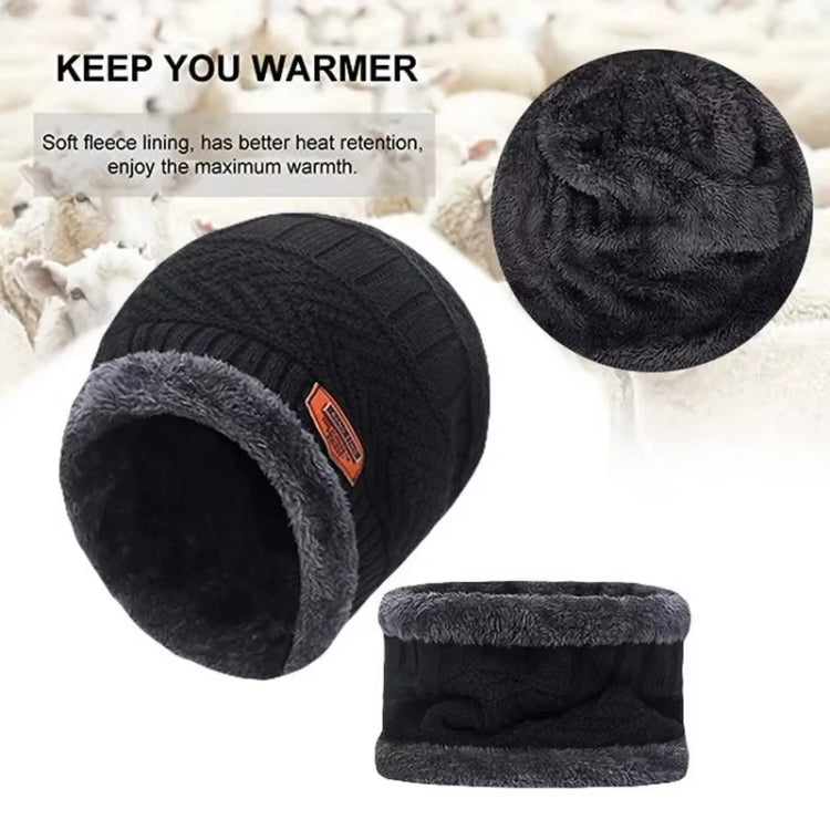 Fall Winter Men Soft Knitted Woolen Hat Fleece Warm Anti-Cold Riding Scarf Hat Neck Protect Cap, Size: Average