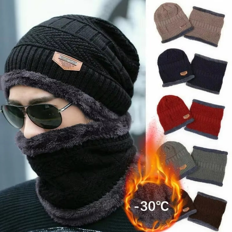Fall Winter Men Soft Knitted Woolen Hat Fleece Warm Anti-Cold Riding Scarf Hat Neck Protect Cap, Size: Average