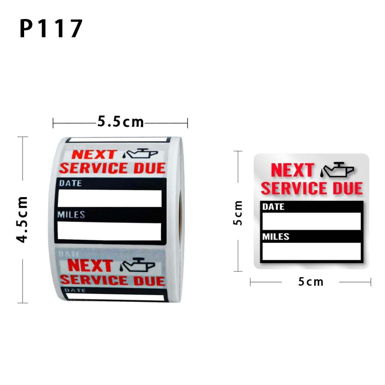 Car Oil Change/Maintenance Reminder Window Sticker - 100pcs /Roll