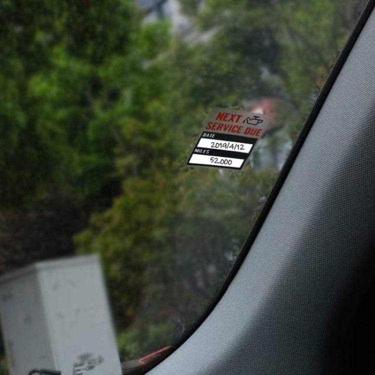 Car Oil Change/Maintenance Reminder Window Sticker - 100pcs /Roll