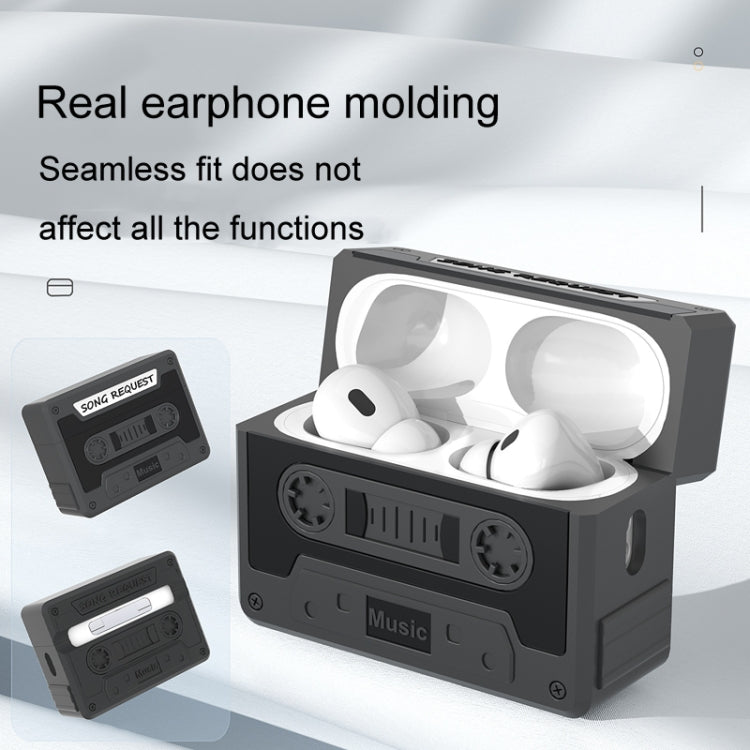 For AirPods Pro 2 Retro Silicone Tape Shape Earphone Protective Case