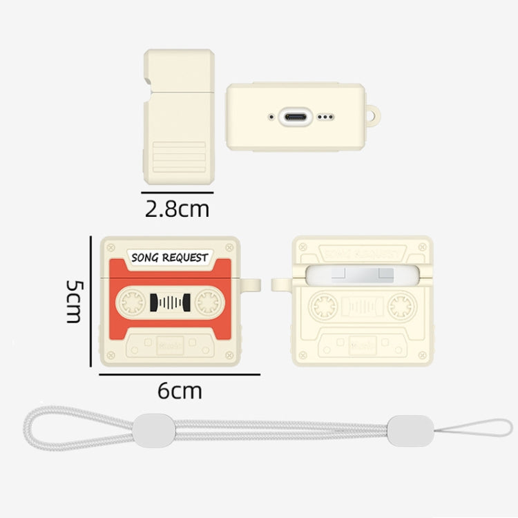 For AirPods 4 Retro Silicone Tape Shape Earphone Protective Case