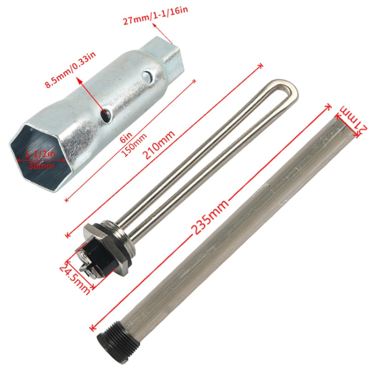 Water Heater Heating Element For RV Camper, Specifications: 27mm/38mm Wrench Socket