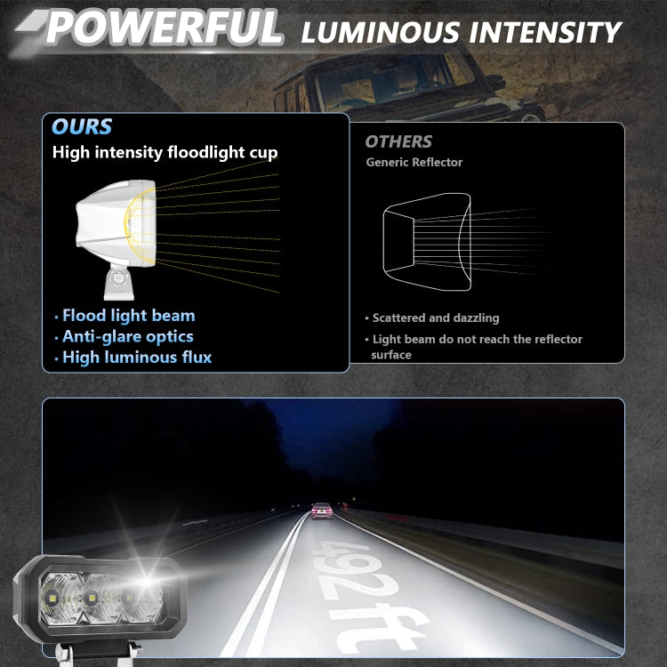 E23 40W 9V-30V 5 Inch Waterproof 3-Eye Headlight
