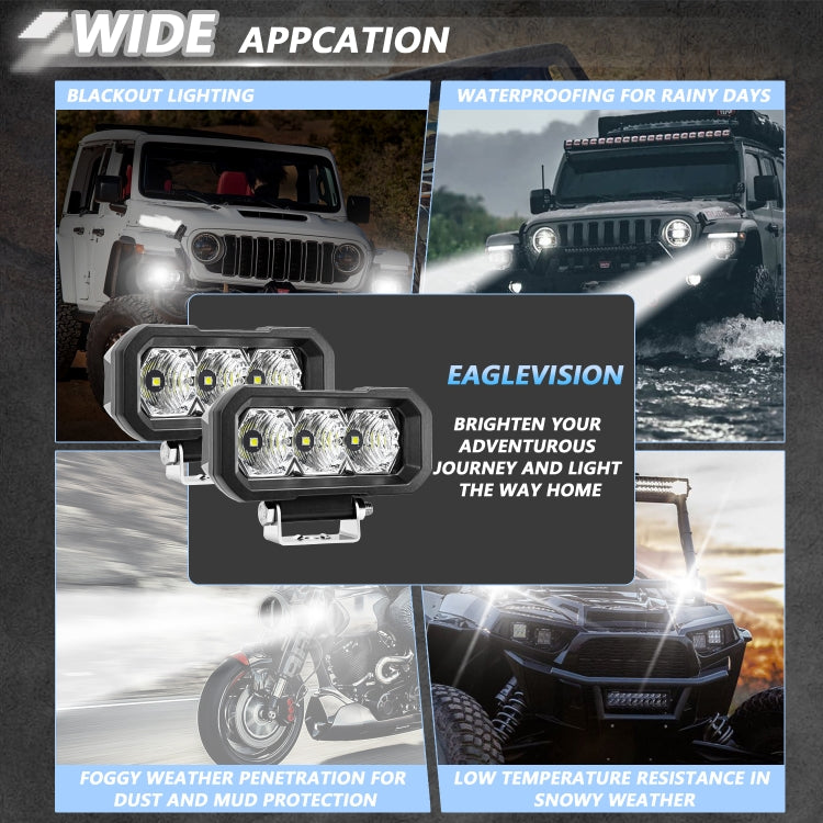 E23 40W 9V-30V 5 Inch Waterproof 3-Eye Headlight
