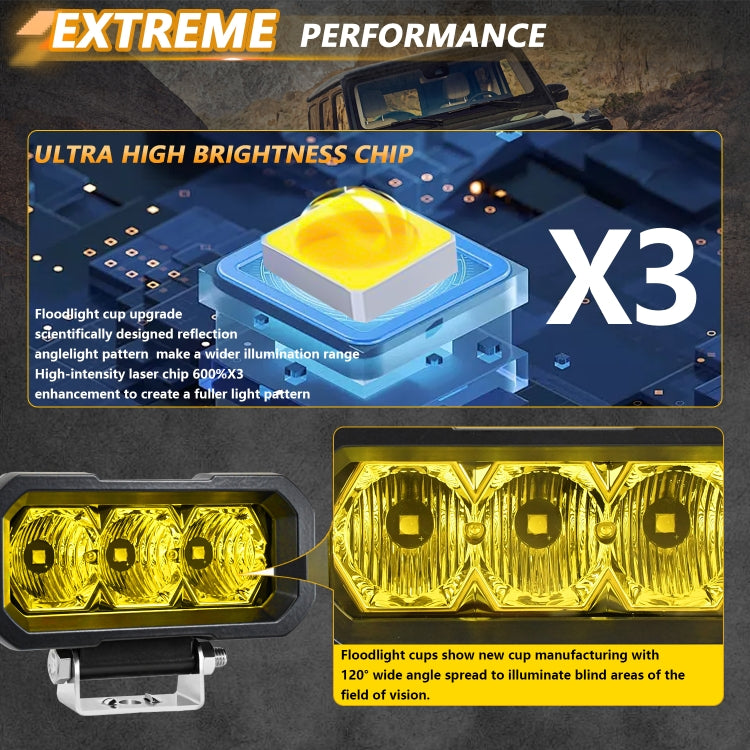 E23 40W 9V-30V 5 Inch Waterproof 3-Eye Headlight