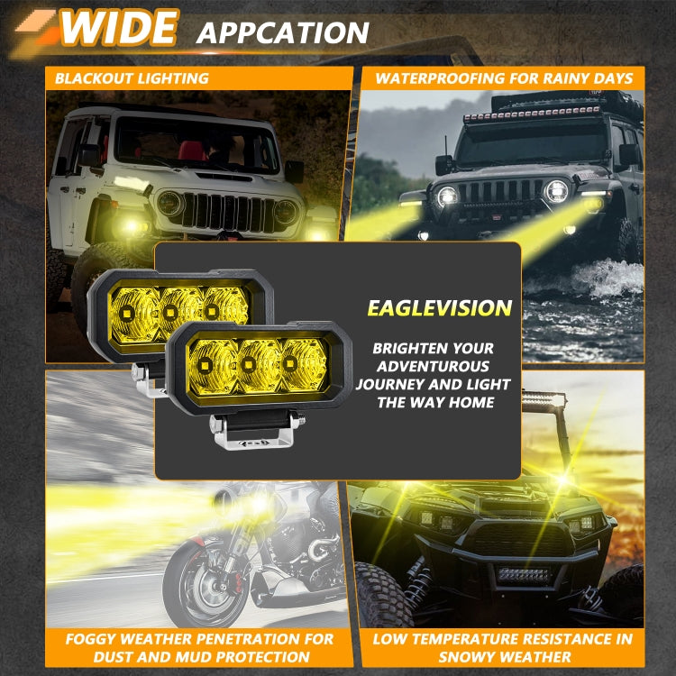 E23 40W 9V-30V 5 Inch Waterproof 3-Eye Headlight