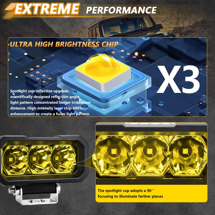 E23 40W 9V-30V 5 Inch Waterproof 3-Eye Headlight