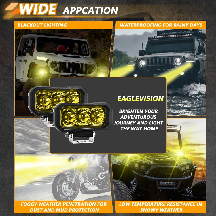 E23 40W 9V-30V 5 Inch Waterproof 3-Eye Headlight