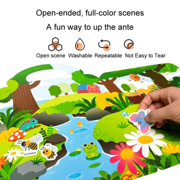 Kids Fun Toys Jelly Sticker Book Reusable Sticker Early Learning Baby Enlightenment Educational Toy, Style: Insect