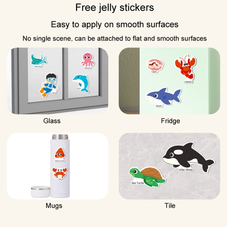 Kids Fun Toys Jelly Sticker Book Reusable Sticker Early Learning Baby Enlightenment Educational Toy, Style: Dinosaur