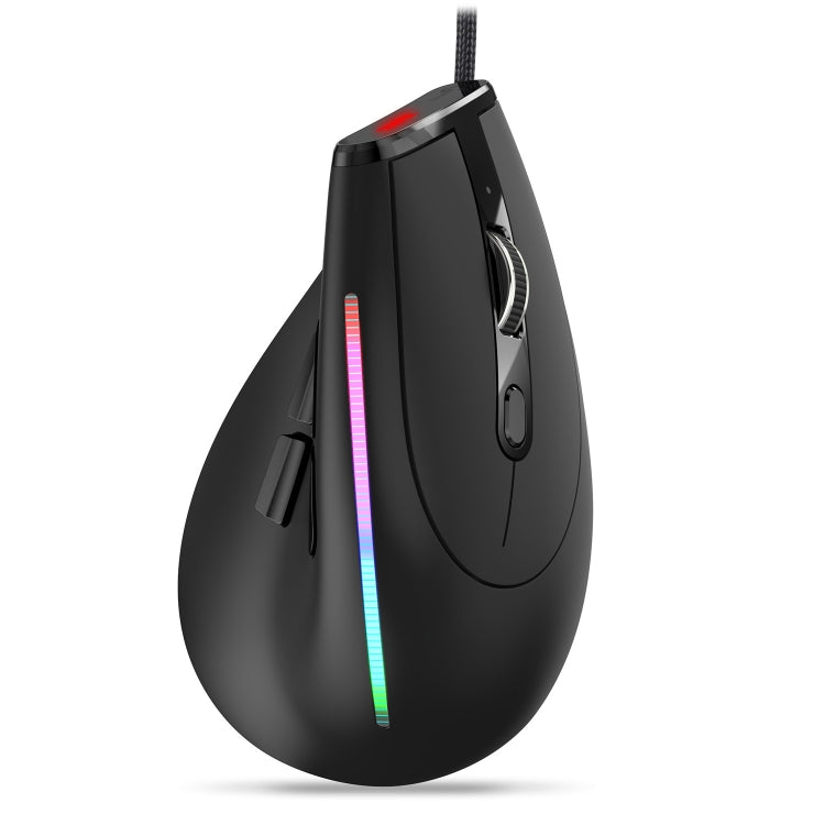 ZELOTES T50 9-Keys RGB Lighting Effect Vertical Grip Ergonomic Programming Wired Mouse - Black