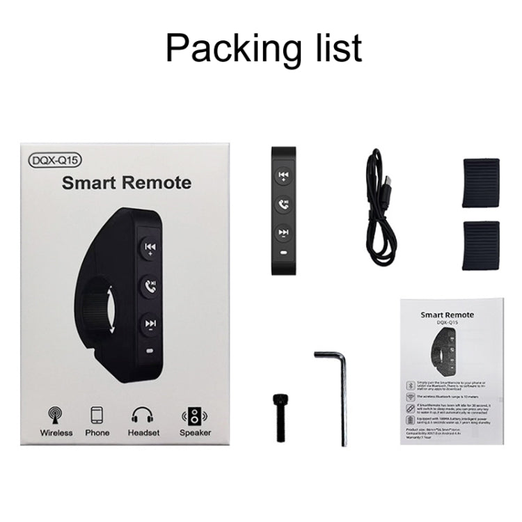 Q15 Motorcycle Riding Wireless Bluetooth Handlebar Control Phone Button Remote Controller - Black