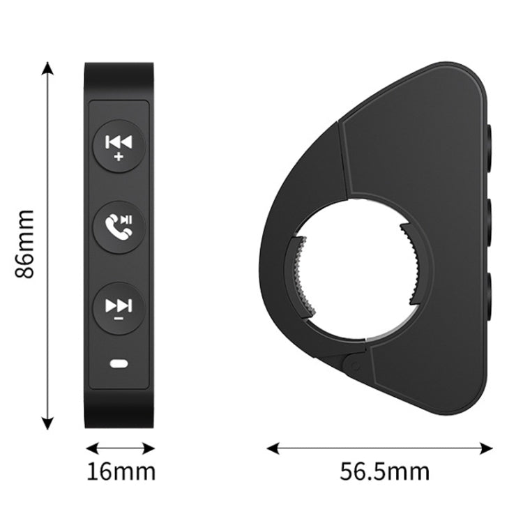 Q15 Motorcycle Riding Wireless Bluetooth Handlebar Control Phone Button Remote Controller - Black
