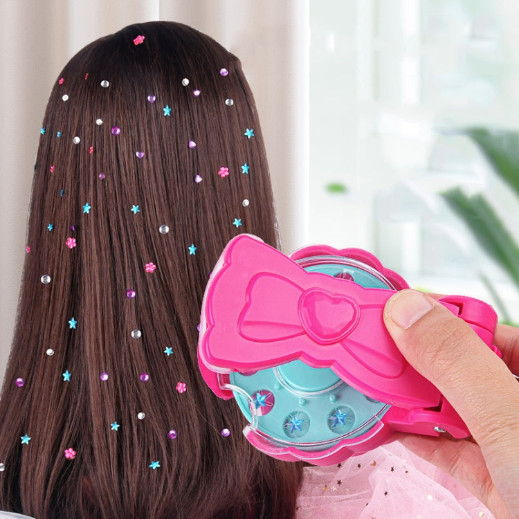DIY Crystal Rhinestone Sticker Hair Decor Magic Nail Machine Girls Play House Hair Sticker Toy, Style: With 22pcs Stickers