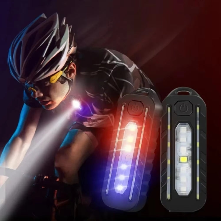 LED Shoulder Flashlight Bike Tail Light Type-C Recharge Outdoor Flashlight With Clip Patrol Safety Warning Lamp - B Model