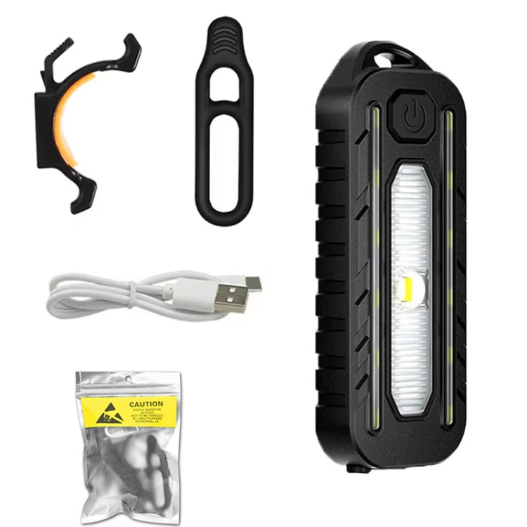 LED Shoulder Flashlight Bike Tail Light Type-C Recharge Outdoor Flashlight With Clip Patrol Safety Warning Lamp - B Model