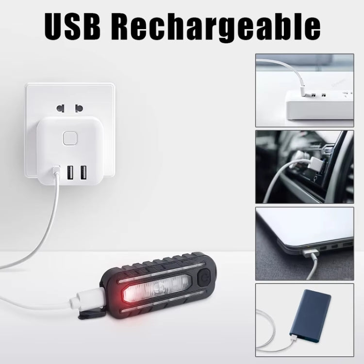 LED Shoulder Flashlight Bike Tail Light Type-C Recharge Outdoor Flashlight With Clip Patrol Safety Warning Lamp - B Model