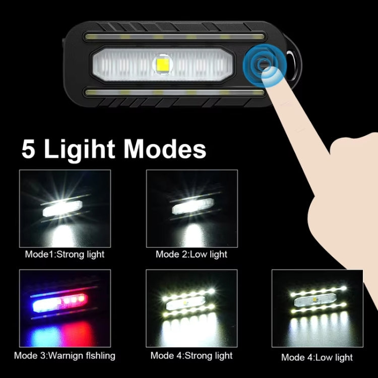 LED Shoulder Flashlight Bike Tail Light Type-C Recharge Outdoor Flashlight With Clip Patrol Safety Warning Lamp - B Model