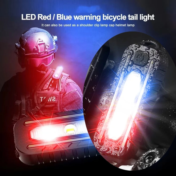 LED Shoulder Flashlight Bike Tail Light Type-C Recharge Outdoor Flashlight With Clip Patrol Safety Warning Lamp - B Model