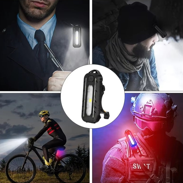 LED Shoulder Flashlight Bike Tail Light Type-C Recharge Outdoor Flashlight With Clip Patrol Safety Warning Lamp - B Model