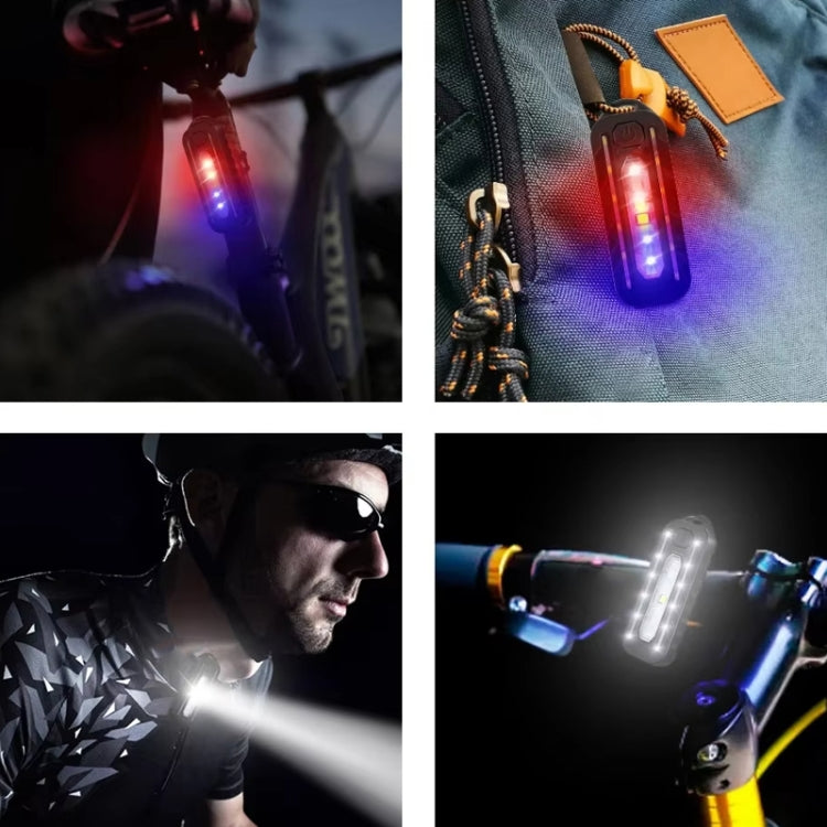 LED Shoulder Flashlight Bike Tail Light Type-C Recharge Outdoor Flashlight With Clip Patrol Safety Warning Lamp - B Model