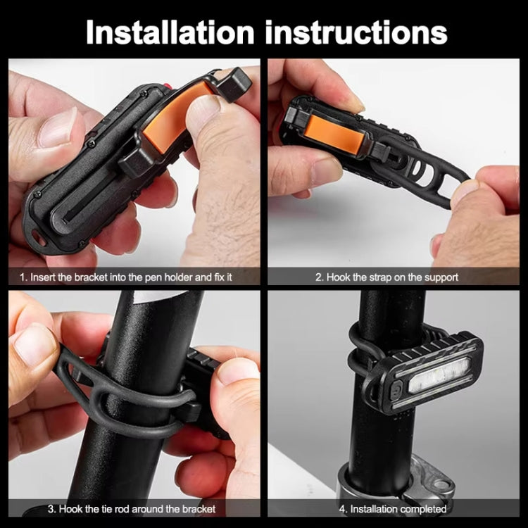 LED Shoulder Flashlight Bike Tail Light Type-C Recharge Outdoor Flashlight With Clip Patrol Safety Warning Lamp - B Model