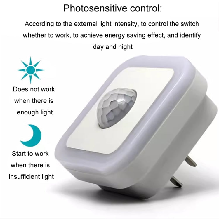 3W Home LED Human Auto Sensor Night Light Plug-In Wiring-Free Staircase Corridor Aisle Light, US Plug