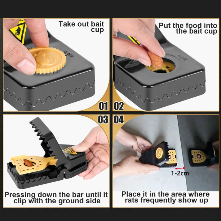 4pcs /Box Plastic Mousetrap Reusable Instant Kill Traps for Mouse Rat, Size: Small