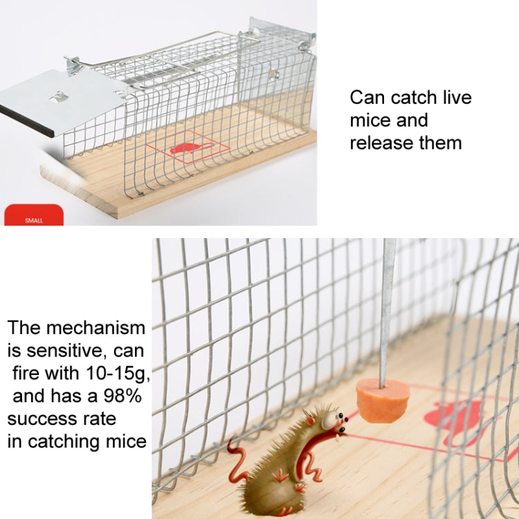 Wooden Mousetrap Cage Live Animal Humane Trap Catch, Size: Small