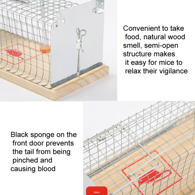 Wooden Mousetrap Cage Live Animal Humane Trap Catch, Size: Small