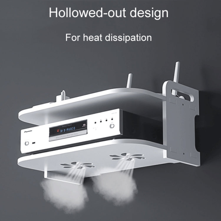 30cm Living Room Projector Holder Home Wall-Mounted No-Punch Hollowing Set-Top Box Shelf