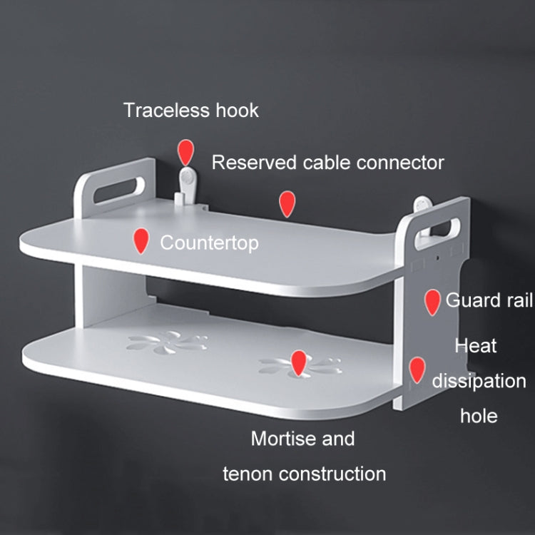 30cm Living Room Projector Holder Home Wall-Mounted No-Punch Hollowing Set-Top Box Shelf