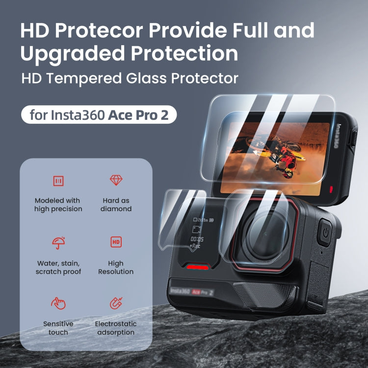 For Insta360 Ace Pro 2 aMagisn Tempered Glass Screen Protector, Spec: 2 Sets